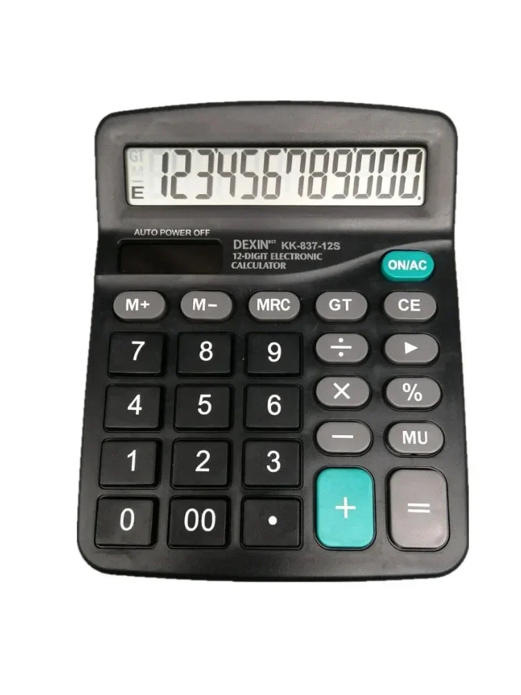 12 Digits Solar &amp; Battery Dual Power Calculator Large LCD Display for Home Office School Finance Accounting Tools Calculator