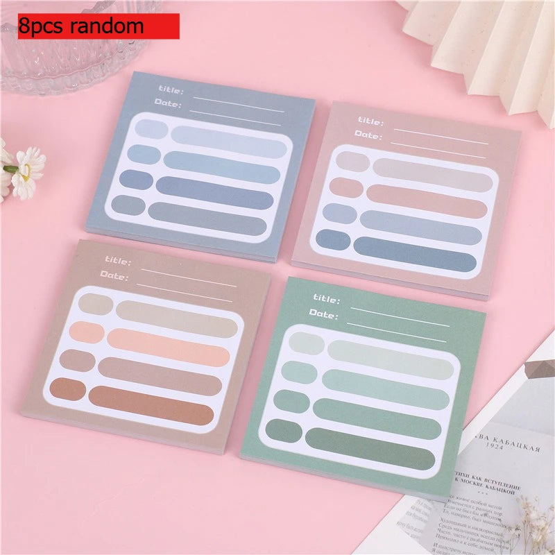 Gift Morandi Sticky Note Functional Sticker Label Index Strong Message Tudent Mark Instruction Memo Pad Office School Supplies