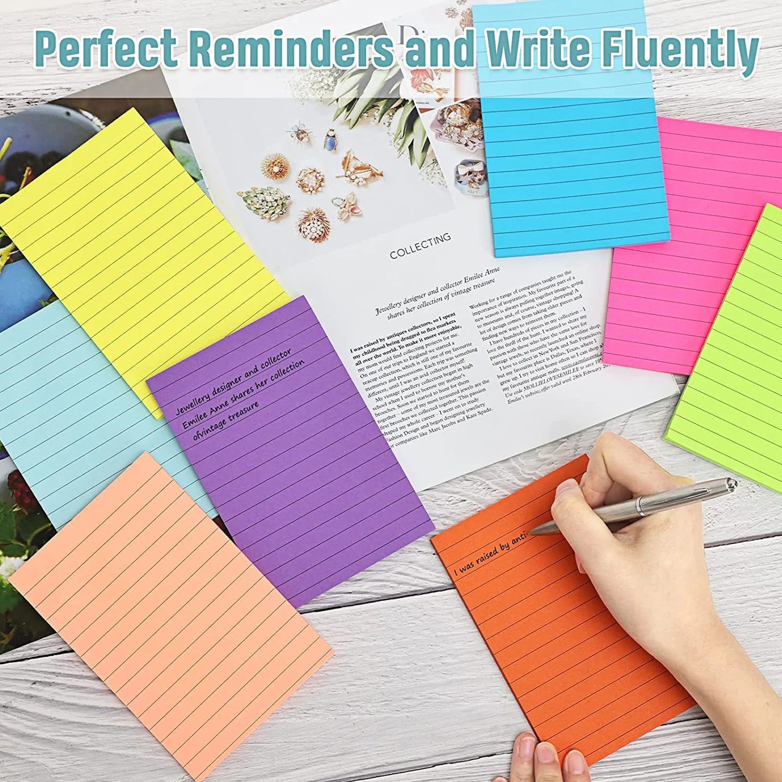 200Pcs mixed color sticky notes, horizontal sticky notes, student friendly marker pen, office and school organizing stickers